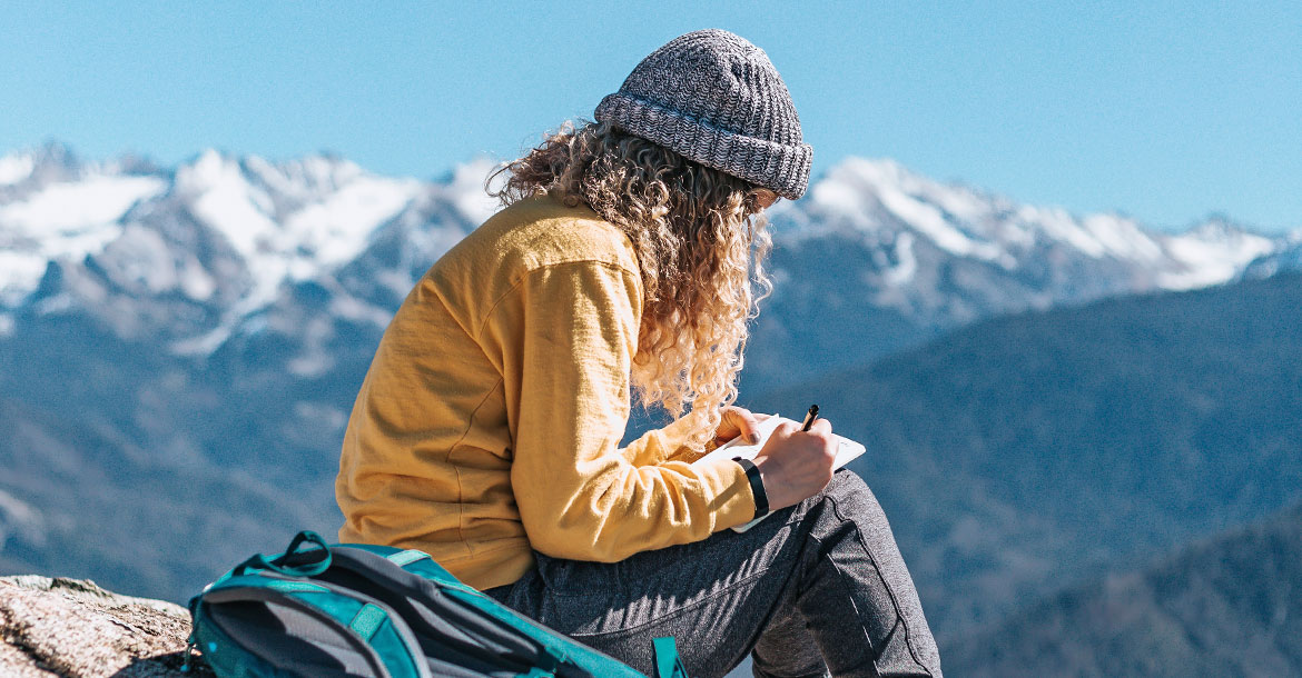 go global, student, mountain, writing