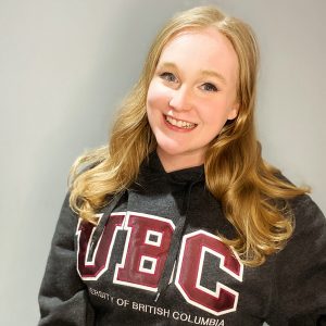 Kim Billinton in a UBC hoodie