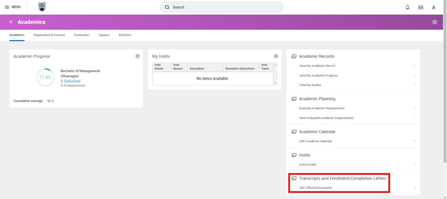 how to submit official transcripts to ubc